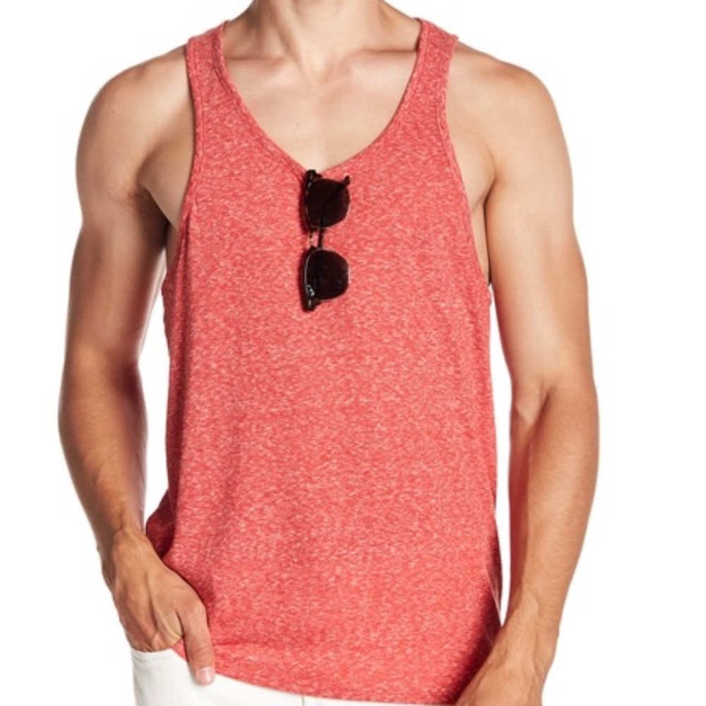 NWT Public Opinion Men’s Red Heather Muscle Tank